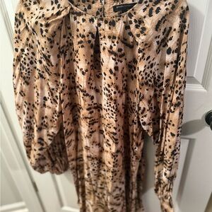 Animal Print Long Sleeve Dress